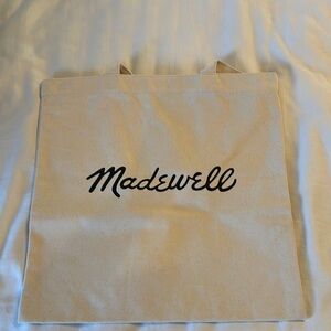 Madewell Natural Canvas Tote with Black Script